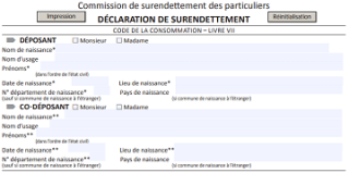 copie écran d'un formulaire